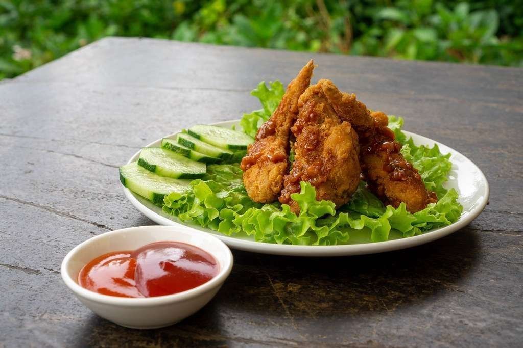 Fried Chicken with Ketchup